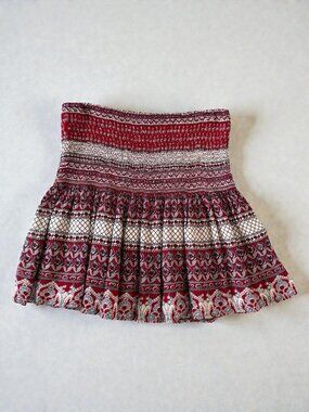 LOVE SAM Striped Smocked Drop Waist Skirt Size Medium